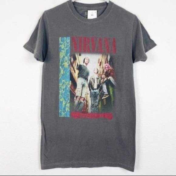 NEW Nirvana Nevermind Band Tee XS Gray - Picture 2 of 4